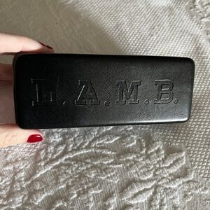 L.A.M.B. Sunglasses Eyeglass Case Black Leather Glasses Clamshell